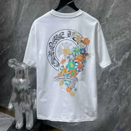 Moda de luxo dos homens camiseta Ch Hearts Marca T-shirts Designers Homens Mulheres Tops Tees Ferradura Sânscrito Cruz Impressão Clássicos T-shirt Manga Curta Camisetas LG7G