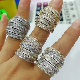 Anéis de casamento Godki na moda geometria quadrada cúbico zircão pilhas para mulheres dedo contas charme anel boêmio praia jóias 230921