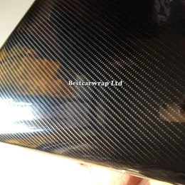 6D Gloss Carbon Fiber Vinyl Wrap High Glossy Like Real Carbon With Air Bubble For Car Wrap Laptop Motor Size1 52 20M ROLL252G