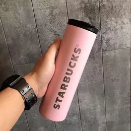 Tumblers Straight insulated cup, stainless steel accompanying cup, coffee cup, car cup, couple's birthday gift, designer water cup 401-500ml starbucks