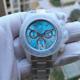 Super N Factory Maker Version Watches 40mm 116506 Cosmograph Ice Blue Chronograph KIF Shock Absorbers Cal4130 Movement Automatic Mechanical Men Wristwatches HBPQ