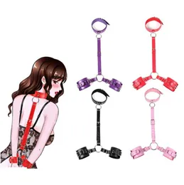 Massage Backhand tied Bdsm Bondage Restraint with Collar and Handcuffs Slave Fetish Bondage Gear Erotic Sex Toys For Couples Adult2508451