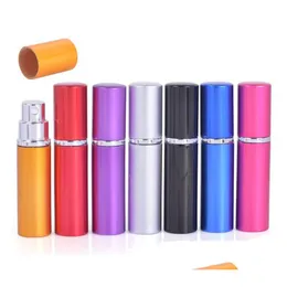 packaging bottles wholesale 7 colors 5cc smooth aluminium per bottle 5ml refillable atomizer travel fragrance glass spray drop deliv dho15