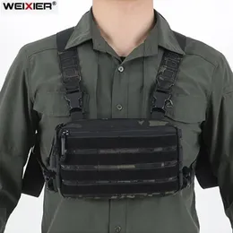 Utomhuspåsar utomhus taktisk väst militärväska CS WarGame Chest Rig Airsoft Magazine Holster Molle System Men Nylon Ryggsäck 230921