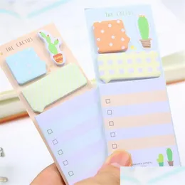 Notes Wholesale Noverty Cactus Cute Stickers Planner Kawaii Sticky Stationery Memo Pad Papeleria Notepad Stick1 Drop Delivery Office Ot8Hr