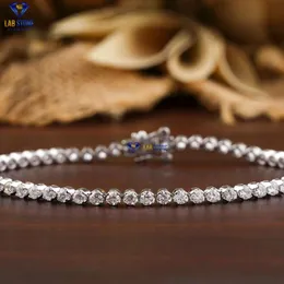 Pulsera de tenis de diamantes de talla brillante redonda de 2,915 quilates Joyería de diamantes Cvd/HPHT en oro blanco de 18 quilates