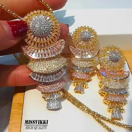 Set di gioielli da sposa Missvikki Splendidi orecchini con ciondolo grande collana di lusso alla moda Accessori zirconi cubici di alta qualità 230922