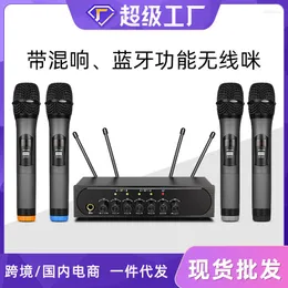 Mikrofone Langsheng S-1400 Family KTV Wireless Microphone One For Four kommt mit Tuning und Mixing Bluetooth Ksong