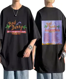 Bad Bunny Tour Double Sided Print Tshirt Streetwear Oversized Short Sleeve Men039s Cotton Tshirt Unisex Plus Size Tops 2206164514374