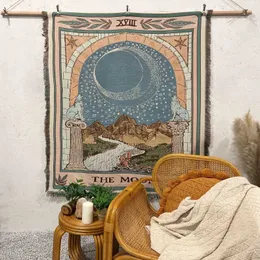 Coperte Tessile Città Ins La Luna Arazzo Coperta da campeggio Coperta da picnic bohémien per esterni Tappeto decorativo per la casa Copridivano 125x150 cm HKD230922