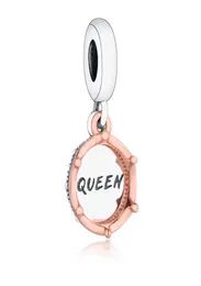 925 sterling silver fit charms braccialetto collana pendente regina regale corona ciondola donne gioielli fai da te Berloque154M8155098