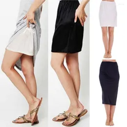 Women's Sleepwear 1PC Women Half Slips Underskirt Comfortable Petticoat Lingerie Satin Skirt Ladies Summer Fashion Cooling Solid Under Dress