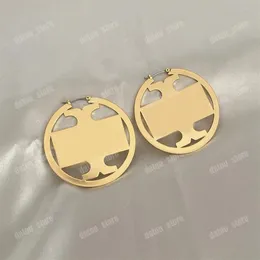 Mode Hoop Boucles d'oreilles Designer Femmes Grand Cercle Simple Boucle d'oreille Bijoux de luxe Goujons d'oreille de haute qualité Boucle d'oreille en or Lady Party Gift301S