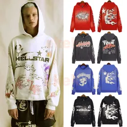 Hellstar Fashion Mens Hoodie Letter Pattern Printed Pullover Casual Sweatshirt Loose Sleeve Hooded Pullover Street Womens Top Size S-XL