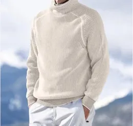 Suéter masculino moda outono e inverno quente suéter mulher pulôver roupas masculinas 2023 simples solto espessamento alto pescoço de manga comprida malha