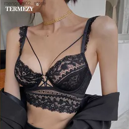 브라스 세트 Termezy Ultra-Then Cup Sexy Lace 속옷 투명 브라 세트 Floret Decoration Lingerie 편안