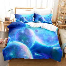 Zestawy pościeli wszechświata planeta kołdra chłopcy bliźniacza galaktyka galaktyka dla dzieci sypialnia dekoracje łóżka mikrofibry kosmos mgławica pościel 230921