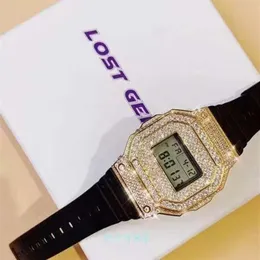 Zagubiony generał 2019 GD tego samego hip -hop Super Flash Diamond Para Elektroniczna zegarek kwarcowy z najwyższą jakością Assurance202s