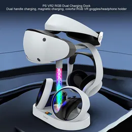 VRAR Accessorise ForPS VR2 Dual Controller Magnetic Charging Base With Indicator Light Charging Dock With RGB Light VR Headset Display Stand 230922