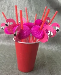 drinking plastic straws for Birthday Wedding Team Bride Hen Party Decoration baby shower gift craft DIY favor flamingo design6094609