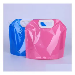 Packing Bags Wholesale 5L Clear Plastic Food Grade Packaging Stand Up Spout Handle Outdoor Travel 5000Ml Foldable Water Pouch Sn1692 D Dhyxi