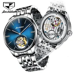 Other Watches JSDUN Original Luxury Mechanical Watch for Men Movement Waterproof Classic Stainless Steel Skeleton Wristwatch Gift 230921