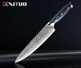 XITUO Högkvalitativ 8quotinch Damascus Chef Knife Aus10 Rostfritt stål Kök Kniv japansk Santoku Cleaver Meat Slicing Knife4145855