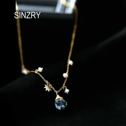 Chokers SINZRY handmade elegant natural freshwater pearl waterdrop fashion pendant necklace creative jewelry accessory 230921