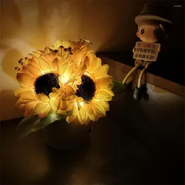 Duffel Bags LED Flower Night Light USB/Battery Powered Sunflower Decorative Desk Ornament Party Gifts Home Decor For Living Room Study