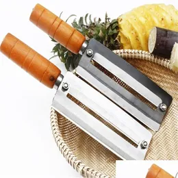Fruktgrönsaksverktyg Peelers skarp skärare sockerrör käpp knivar ananas kniv rostfritt stål artefaktplaneringsverktygskal Paring Dh49y