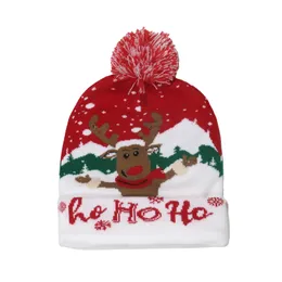 LED Chapéu de malha de Natal criança Adultos Papai Noel Boneco de neve Rena Elk Festivais Chapéus Xmas Party Gifts Cap Fashion Designer chapéus masculinos e femininos gorro q105