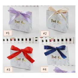 Other Event Party Supplies 500Pcs Marble Paper Gift Boxes Foiling Thank You Bridal Shower Bags With Ribbon Sn1608 Drop Delivery Home G Dhuhy
