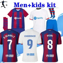 Kids Kit 23 24 Vitor Roque Pedri Gundogan Soccer Jerseys Adama Gavi Camiseta de Futbol R. Araujo 2023 2024 Men Kids Kit