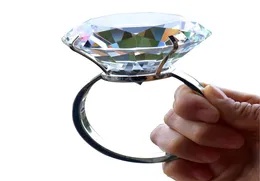 Wedding Arts and Crafts decoration 8cm crystal glass big diamond ring romantic proposal wedding props home ornaments party gifts S4860534