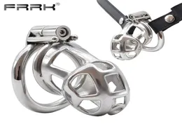 Vibrator Sexy Toys Penis Cock Massager FRRK Metal Chastity Cage with Screw Lock Male Bondage Strap Belt Device Steel Rings Adults 3112773