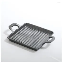Pans 14 13.5cm Cast Iron Square Grill Plate With Double Ears Easy Access Steak Pan Utensils For Ki