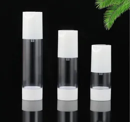 Partihandel Tom Clear Pump Bottles Airless Pump Bottle DispenserVacuum Travel -flaskor Klar påfyllningsbar behållare för LotionShampoo ZZ