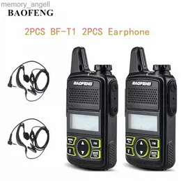 Walkie Talkie 2PCS Baofeng BF-T1ミニポータブル双方向ラジオBFT1 UHF 400-470MHz 20CH HAM FMトランシーバートランシーイとイヤピースHKD230922