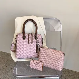 Pinksugao Damen-Einkaufstasche, Umhängetasche, Umhängetasche, Handtasche, Designer-Luxus-PU-Leder, hohe Qualität, großes Fassungsvermögen, modische Einkaufstasche, Geldbörse, 3 Stück/Set HBP