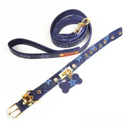 Dog Collars Leashes High Quality Brown Luxury Pet Leather Print Fashion Neck 6221 Q2 Drop Delivery Home Garden Supplies Dhmig