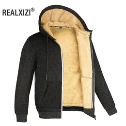 Jaquetas masculinas inverno quente engrossar casacos de lã de cordeiro casual esportes casaco de lã com capuz preto azul marinho 230922