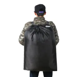 Grande saco de lavanderia mochila de lavagem de poliéster resistente com 2 alças ajustáveis colcha de roupas de acampamento escolar