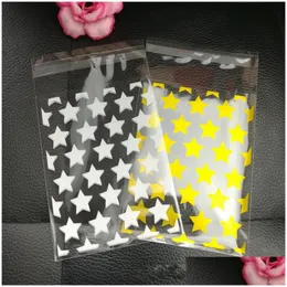 other event party supplies 100pcs/pack star adhesive bag golden design diy gift packaging bags for christmas wedding candy food 20 dhe6k