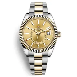 Новые мужские качественные автоматические механические спортивные модные деловые часы из нержавеющей стали, золото 2813, светящийся водонепроницаемый W2638