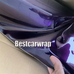 Премиальная полуночная фиолетовая глянцевая блестящая металлизированная виниловая пленка для автомобиля с воздушными пузырьками и низкой липкостью клея, размер 1, 52, 20 м, рулон 329 м