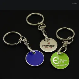 Keychains 1st Metal Creative Shopping Trolley Token Keyrings Coin Holder Carts Trendy Keychain Accessories Random Style