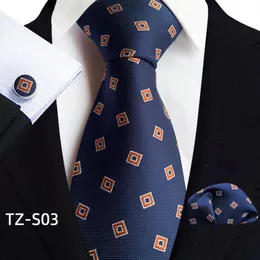 Hi-tie jedwabne męskie krawat krawat kwiatowe żółte złote krawaty i chusteczki mankiety ustawione na imprezę męską przyjęcie weselne moda