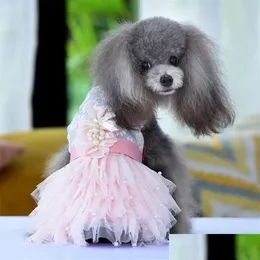 Ubrania na ubrania psa letnie ubrania księżniczka kostiumów dziewczyna ubranie sukienki dla zwierząt pudle pomeranian schnauzer strój upuszczony dostarczenie otpqq