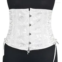 Kvinnors Shapers 23 cm Short Torso Corset 16Bones Floral Slimming midja Formear Jacquard Underbust Gothic Busiter