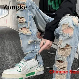 Mens Jeans rippade mager för män Klädsel Lastbyxor Slim Street Wear Chinese Size 2xl Spring Arrivals 230922